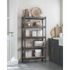 imageSONGMICS 5Tier Storage Shelves Load 2310 lb Garage Storage Boltless Assembly Adjustable Shelving Unit 118 x 295 x 591 Inches for Study Shed Basement Black and Rustic Brown UGLR300B11Gray  Natural Beige