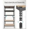 imageSONGMICS 5Tier Storage Shelves Load 2310 lb Garage Storage Boltless Assembly Adjustable Shelving Unit 118 x 295 x 591 Inches for Study Shed Basement Black and Rustic Brown UGLR300B11Gray  Natural Beige