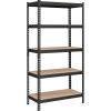 imageSONGMICS 5Tier Storage Shelves Load 2310 lb Garage Storage Boltless Assembly Adjustable Shelving Unit 118 x 295 x 591 Inches for Study Shed Basement Black and Rustic Brown UGLR300B11Black  Natural Beige