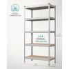 imageSONGMICS 5Tier Storage Shelves Load 2310 lb Garage Storage Boltless Assembly Adjustable Shelving Unit 118 x 295 x 591 Inches for Study Shed Basement Black and Rustic Brown UGLR300B11Silver  Natural Beige