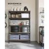 imageSONGMICS 5Tier Storage Shelves Load 2310 lb Garage Storage Boltless Assembly Adjustable Shelving Unit 118 x 295 x 591 Inches for Study Shed Basement Black and Rustic Brown UGLR300B11Black  Natural Beige