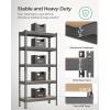 imageSONGMICS 5Tier Storage Shelves Load 2310 lb Garage Storage Boltless Assembly Adjustable Shelving Unit 118 x 295 x 591 Inches for Study Shed Basement Black and Rustic Brown UGLR300B11Gray  Natural Beige