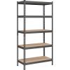 imageSONGMICS 5Tier Storage Shelves Load 2310 lb Garage Storage Boltless Assembly Adjustable Shelving Unit 118 x 295 x 591 Inches for Study Shed Basement Black and Rustic Brown UGLR300B11Gray  Natural Beige