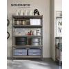 imageSONGMICS 5Tier Storage Shelves Load 2310 lb Garage Storage Boltless Assembly Adjustable Shelving Unit 118 x 295 x 591 Inches for Study Shed Basement Black and Rustic Brown UGLR300B11Gray  Natural Beige