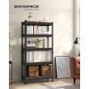 imageSONGMICS 5Tier Storage Shelves Load 2310 lb Garage Storage Boltless Assembly Adjustable Shelving Unit 118 x 295 x 591 Inches for Study Shed Basement Black and Rustic Brown UGLR300B11Black  Rustic Brown