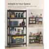 imageSONGMICS 5Tier Storage Shelves Load 2310 lb Garage Storage Boltless Assembly Adjustable Shelving Unit 118 x 295 x 591 Inches for Study Shed Basement Black and Rustic Brown UGLR300B11Black  Rustic Brown