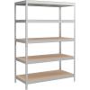imageSONGMICS 5Tier Storage Shelves Load 2310 lb Garage Storage Boltless Assembly Adjustable Shelving Unit 118 x 295 x 591 Inches for Study Shed Basement Black and Rustic Brown UGLR300B11Silver  Natural Beige