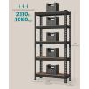 imageSONGMICS 5Tier Storage Shelves Load 2310 lb Garage Storage Boltless Assembly Adjustable Shelving Unit 118 x 295 x 591 Inches for Study Shed Basement Black and Rustic Brown UGLR300B11Black  Rustic Brown