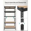 imageSONGMICS 5Tier Storage Shelves Load 2310 lb Garage Storage Boltless Assembly Adjustable Shelving Unit 118 x 295 x 591 Inches for Study Shed Basement Black and Rustic Brown UGLR300B11Black  Natural Beige