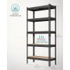 imageSONGMICS 5Tier Storage Shelves Load 2310 lb Garage Storage Boltless Assembly Adjustable Shelving Unit 118 x 295 x 591 Inches for Study Shed Basement Black and Rustic Brown UGLR300B11Black  Natural Beige