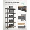 imageSONGMICS 5Tier Storage Shelves Load 2310 lb Garage Storage Boltless Assembly Adjustable Shelving Unit 118 x 295 x 591 Inches for Study Shed Basement Black and Rustic Brown UGLR300B11Gray  Natural Beige