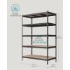 imageSONGMICS 5Tier Storage Shelves Load 2310 lb Garage Storage Boltless Assembly Adjustable Shelving Unit 118 x 295 x 591 Inches for Study Shed Basement Black and Rustic Brown UGLR300B11Gray  Natural Beige