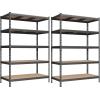 imageSONGMICS 5Tier Storage Shelves Load 2310 lb Set of 2 Garage Storage Boltless Assembly Adjustable Shelving Unit 118 x 295 x 591 Inches for Study Shed Basement Black UGLR300B02Grey