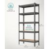 imageSONGMICS 5Tier Storage Shelves Load 2310 lb Set of 2 Garage Storage Boltless Assembly Adjustable Shelving Unit 118 x 295 x 591 Inches for Study Shed Basement Black UGLR300B02Grey