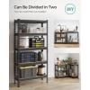 imageSONGMICS 5Tier Storage Shelves Load 2310 lb Set of 2 Garage Storage Boltless Assembly Adjustable Shelving Unit 118 x 295 x 591 Inches for Study Shed Basement Black UGLR300B02Black