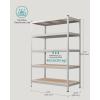 imageSONGMICS 5Tier Storage Shelves Load 2310 lb Set of 2 Garage Storage Boltless Assembly Adjustable Shelving Unit 118 x 295 x 591 Inches for Study Shed Basement Black UGLR300B02Silver