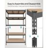 imageSONGMICS 5Tier Storage Shelves Load 2310 lb Set of 2 Garage Storage Boltless Assembly Adjustable Shelving Unit 118 x 295 x 591 Inches for Study Shed Basement Black UGLR300B02Grey