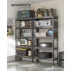 imageSONGMICS 5Tier Storage Shelves Load 2310 lb Set of 2 Garage Storage Boltless Assembly Adjustable Shelving Unit 118 x 295 x 591 Inches for Study Shed Basement Black UGLR300B02Grey