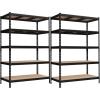 imageSONGMICS 5Tier Storage Shelves Load 2310 lb Set of 2 Garage Storage Boltless Assembly Adjustable Shelving Unit 118 x 295 x 591 Inches for Study Shed Basement Black UGLR300B02Black