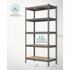 imageSONGMICS 5Tier Storage Shelves Load 2310 lb Set of 2 Garage Storage Boltless Assembly Adjustable Shelving Unit 177 x 354 x 709 Inches for Study Shed Basement Gray UGLR450G02