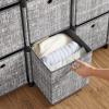imageSONGMICS 9Cube Storage Organizers Storage Drawers with Fabric Storage Cubes Set of 9 Cubes Room Organizer For Clothes for Bedroom Living Room Entryway Heather Gray ULSN603G12
