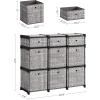 imageSONGMICS 9Cube Storage Organizers Storage Drawers with Fabric Storage Cubes Set of 9 Cubes Room Organizer For Clothes for Bedroom Living Room Entryway Heather Gray ULSN603G12