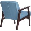 imageSONGMICS Accent Leisure Chair MidCentury Modern Arm Chair with Solid Wood Armrests and Legs 1Seat Cushioned Sofa for Living Room Bedroom Balcony Studio Classic Black ULAC001B01Lake Blue