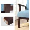 imageSONGMICS Accent Leisure Chair MidCentury Modern Arm Chair with Solid Wood Armrests and Legs 1Seat Cushioned Sofa for Living Room Bedroom Balcony Studio Classic Black ULAC001B01Lake Blue
