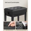 imageSONGMICS Adjustable Wooden Piano Bench Stool with Sheet Music Storage Black ULPB57H