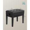 imageSONGMICS Adjustable Wooden Piano Bench Stool with Sheet Music Storage Black ULPB57H
