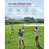 imageSONGMICS Badminton Net Height Adjustable Volleyball Net Pickleball Net for Junior Tennis Kids Indoor Outdoor Court Foldable Nylon Net with Poles 10ft13ft165ft WideYellow