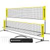 imageSONGMICS Badminton Net Height Adjustable Volleyball Net Pickleball Net for Junior Tennis Kids Indoor Outdoor Court Foldable Nylon Net with Poles 10ft13ft165ft WideYellow