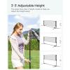 imageSONGMICS Badminton Net Height Adjustable Volleyball Net Pickleball Net for Junior Tennis Kids Indoor Outdoor Court Foldable Nylon Net with Poles 10ft13ft165ft WideBlack