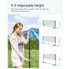 imageSONGMICS Badminton Net Height Adjustable Volleyball Net Pickleball Net for Junior Tennis Kids Indoor Outdoor Court Foldable Nylon Net with Poles 10ft13ft165ft WideBlue