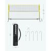 imageSONGMICS Badminton Net Height Adjustable Volleyball Net Pickleball Net for Junior Tennis Kids Indoor Outdoor Court Foldable Nylon Net with Poles 10ft13ft165ft WideYellow