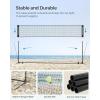imageSONGMICS Badminton Net Height Adjustable Volleyball Net Pickleball Net for Junior Tennis Kids Indoor Outdoor Court Foldable Nylon Net with Poles 10ft13ft165ft WideBlack