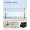 imageSONGMICS Badminton Net Height Adjustable Volleyball Net Pickleball Net for Junior Tennis Kids Indoor Outdoor Court Foldable Nylon Net with Poles 10ft13ft165ft WideYellow