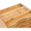 imageSONGMICS Bamboo File Organizer Paper Sorter with 5 Adjustable Shelves Top Storage Compartments Natural UOFS44YFile Organizer