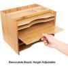 imageSONGMICS Bamboo File Organizer Paper Sorter with 5 Adjustable Shelves Top Storage Compartments Natural UOFS44YFile Organizer