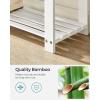 imageSONGMICS Bamboo Shoe Bench 3Tier Shoe Rack Organizer for Entryway Living Room Bench Seat Holds Up to 300 lb 119 x 283 x 192 Inches Cloud White and Slate Gray ULBS604W01Cloud White  Slate Gray