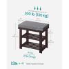 imageSONGMICS Bamboo Shoe Bench 3Tier Shoe Rack Organizer for Entryway Living Room Bench Seat Holds Up to 300 lb 119 x 283 x 192 Inches Cloud White and Slate Gray ULBS604W01Rustic Walnut  Slate Gray