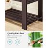 imageSONGMICS Bamboo Shoe Bench 3Tier Shoe Rack Organizer for Entryway Living Room Bench Seat Holds Up to 300 lb 119 x 283 x 192 Inches Cloud White and Slate Gray ULBS604W01Rustic Walnut  Slate Gray