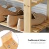 imageSONGMICS Bamboo Shoe Bench Shoe Rack for Boots Entryway Storage Organizer 3Tier Shoe Shelf for Hallway Bathroom Living Room Corridor White ULBS006W01 112 x 338 x 178 Inches111D x 441W x 177H