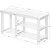 imageSONGMICS Bamboo Shoe Bench Shoe Rack for Boots Entryway Storage Organizer 3Tier Shoe Shelf for Hallway Bathroom Living Room Corridor White ULBS006W01 112 x 338 x 178 Inches112D x 338W x 178H