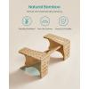 imageSONGMICS Bamboo Toilet Stool Adjustable Poop Stool with NonSlip Grooves Height Convertible to 69 or 95 Inches Squat Potty Stool for Bathroom SpaceSaving Light Bamboo UBCB111N01