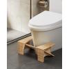 imageSONGMICS Bamboo Toilet Stool Adjustable Poop Stool with NonSlip Grooves Height Convertible to 69 or 95 Inches Squat Potty Stool for Bathroom SpaceSaving Light Bamboo UBCB111N01