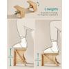 imageSONGMICS Bamboo Toilet Stool Adjustable Poop Stool with NonSlip Grooves Height Convertible to 69 or 95 Inches Squat Potty Stool for Bathroom SpaceSaving Light Bamboo UBCB111N01
