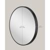 imageSONGMICS Bathroom Round Mirror for Wall 24 Inches Black Circle MirrorMetal Framefor Bathroom Over Sink Living Room Bedroom Entryway Hallway Ink Black ULWM102B01Ink Black