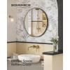 imageSONGMICS Bathroom Round Mirror for Wall 24 Inches Black Circle MirrorMetal Framefor Bathroom Over Sink Living Room Bedroom Entryway Hallway Ink Black ULWM102B01Ink Black