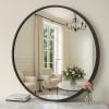 imageSONGMICS Bathroom Round Mirror for Wall 24 Inches Black Circle MirrorMetal Framefor Bathroom Over Sink Living Room Bedroom Entryway Hallway Ink Black ULWM102B01Ink Black